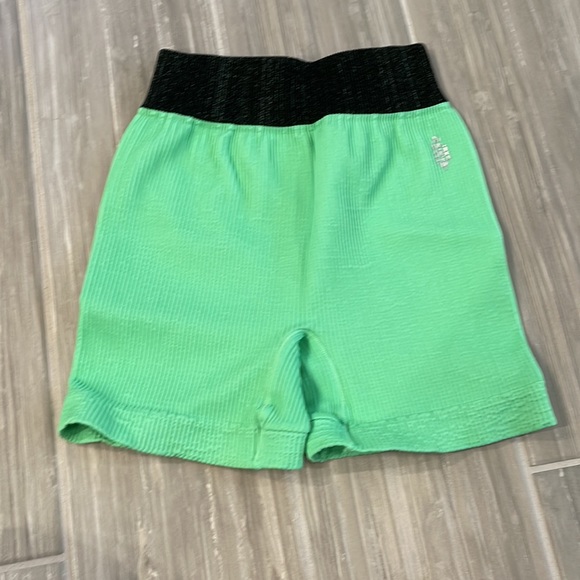 Free People size Small, green ribbed biker shorts - Picture 5 of 7